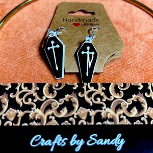 Black Coffin shaped Earrings